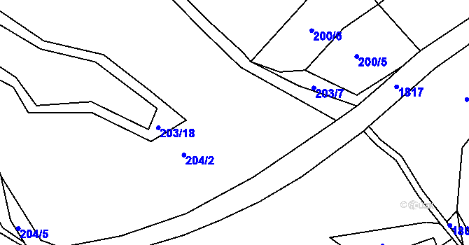 Parcela st. 204/2 v KÚ Liblín, Katastrální mapa