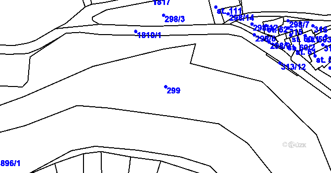 Parcela st. 299 v KÚ Liblín, Katastrální mapa