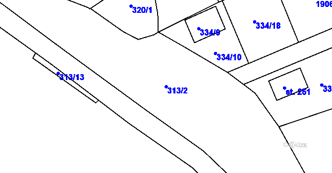 Parcela st. 313/2 v KÚ Liblín, Katastrální mapa