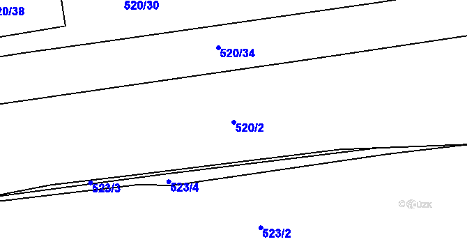 Parcela st. 520/2 v KÚ Liblín, Katastrální mapa