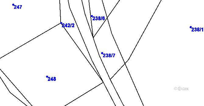 Parcela st. 238/7 v KÚ Liblín, Katastrální mapa