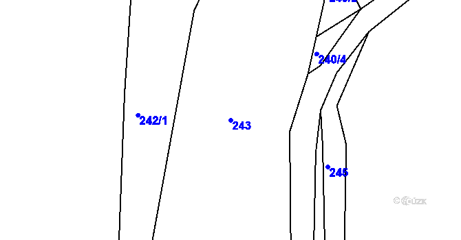 Parcela st. 243 v KÚ Liblín, Katastrální mapa
