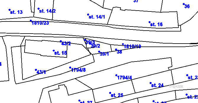 Parcela st. 39/1 v KÚ Liblín, Katastrální mapa