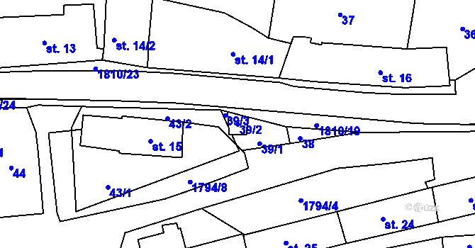 Parcela st. 39/2 v KÚ Liblín, Katastrální mapa