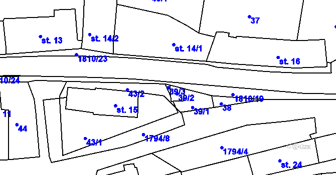 Parcela st. 39/3 v KÚ Liblín, Katastrální mapa
