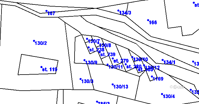 Parcela st. 239 v KÚ Libňatov, Katastrální mapa