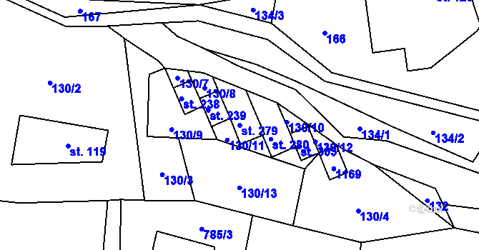 Parcela st. 279 v KÚ Libňatov, Katastrální mapa