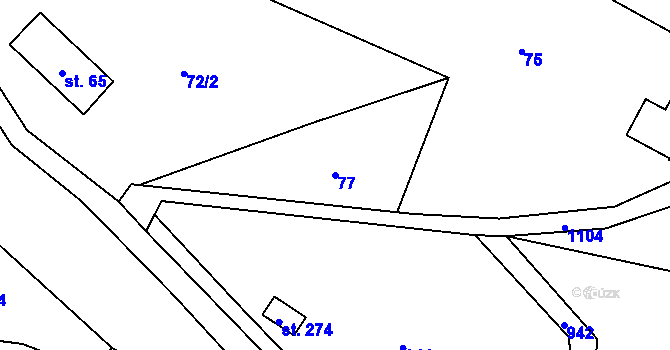Parcela st. 77 v KÚ Libňatov, Katastrální mapa