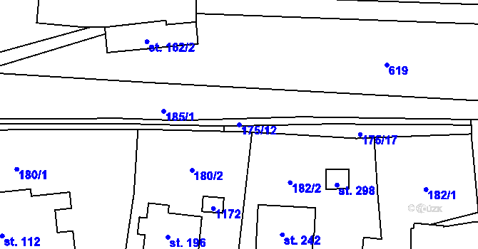 Parcela st. 175/12 v KÚ Libňatov, Katastrální mapa