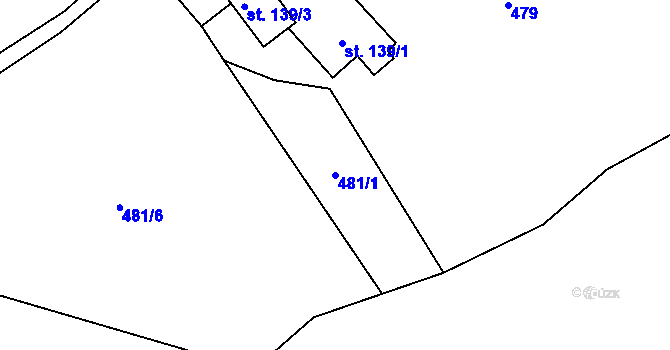 Parcela st. 481/1 v KÚ Libňatov, Katastrální mapa
