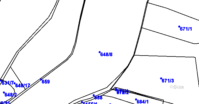 Parcela st. 648/8 v KÚ Libňatov, Katastrální mapa