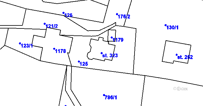 Parcela st. 323 v KÚ Libňatov, Katastrální mapa