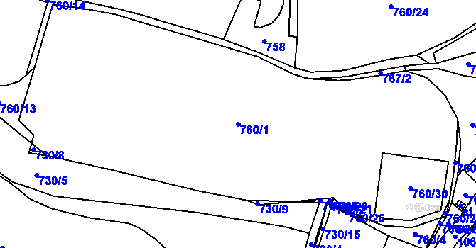 Parcela st. 760/1 v KÚ Jelmo, Katastrální mapa