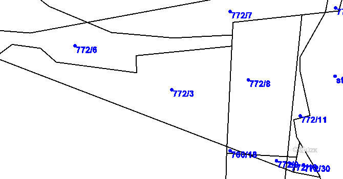 Parcela st. 772/3 v KÚ Jelmo, Katastrální mapa