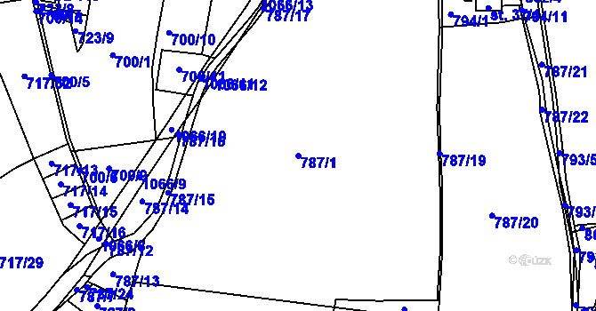 Parcela st. 787/1 v KÚ Jelmo, Katastrální mapa