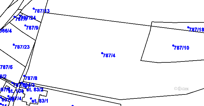 Parcela st. 787/4 v KÚ Jelmo, Katastrální mapa