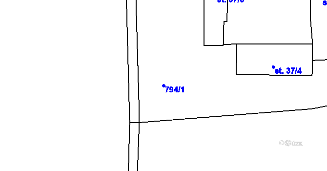 Parcela st. 794/1 v KÚ Jelmo, Katastrální mapa