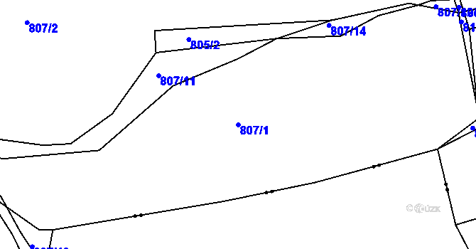 Parcela st. 807/1 v KÚ Jelmo, Katastrální mapa