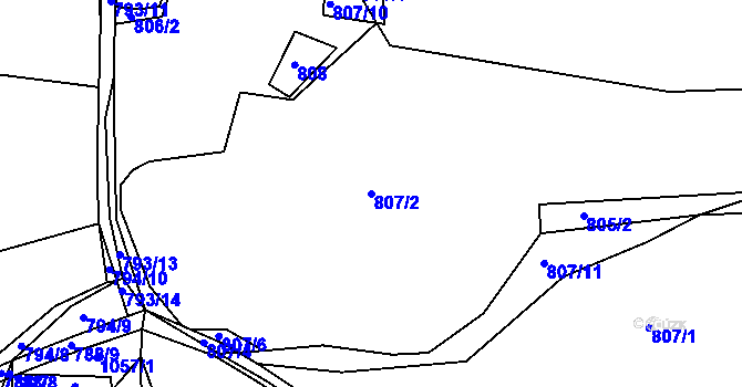 Parcela st. 807/2 v KÚ Jelmo, Katastrální mapa