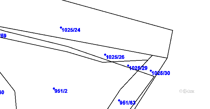 Parcela st. 1025/26 v KÚ Jelmo, Katastrální mapa
