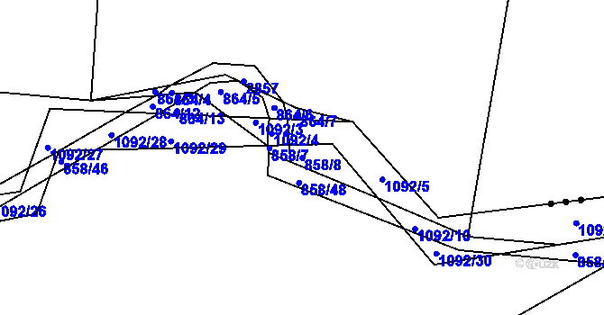 Parcela st. 858/8 v KÚ Jelmo, Katastrální mapa