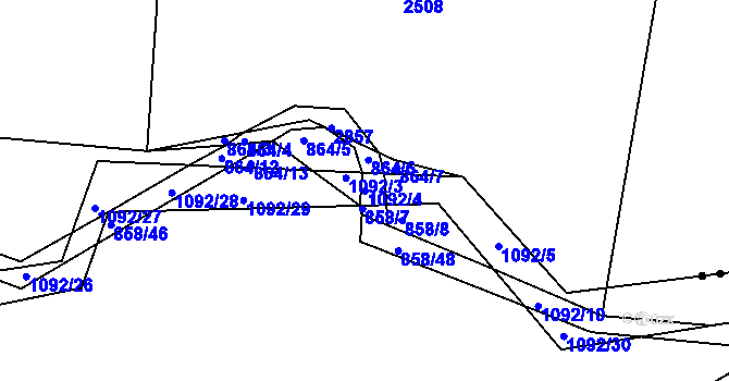 Parcela st. 1092/4 v KÚ Jelmo, Katastrální mapa