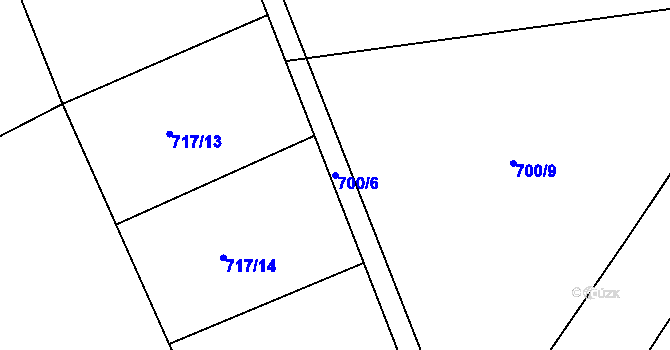 Parcela st. 700/6 v KÚ Jelmo, Katastrální mapa