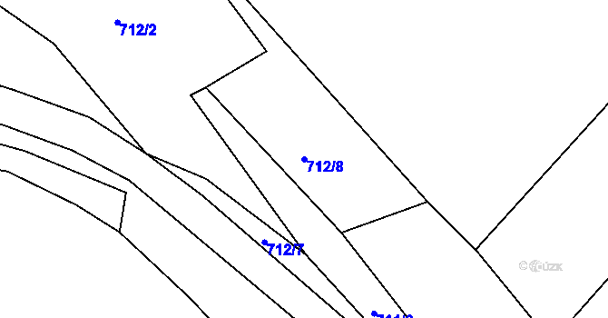 Parcela st. 712/8 v KÚ Jelmo, Katastrální mapa