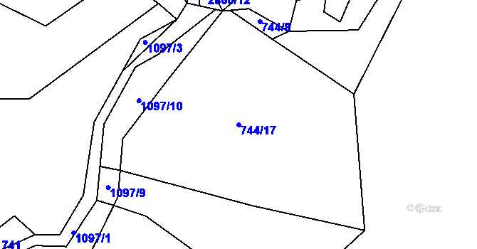 Parcela st. 744/17 v KÚ Jelmo, Katastrální mapa