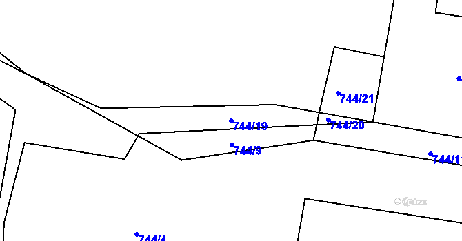 Parcela st. 744/19 v KÚ Jelmo, Katastrální mapa