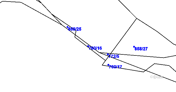 Parcela st. 760/16 v KÚ Jelmo, Katastrální mapa