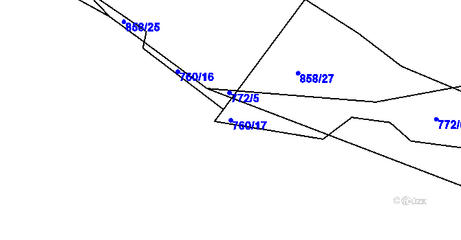 Parcela st. 760/17 v KÚ Jelmo, Katastrální mapa