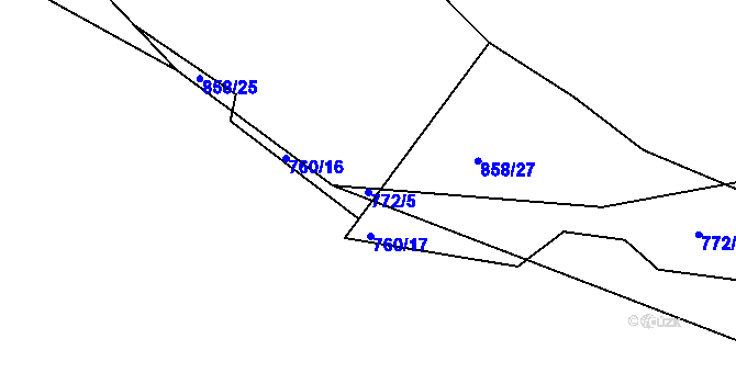 Parcela st. 772/5 v KÚ Jelmo, Katastrální mapa