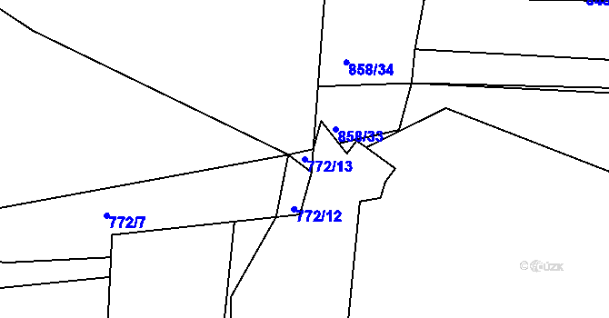 Parcela st. 772/13 v KÚ Jelmo, Katastrální mapa