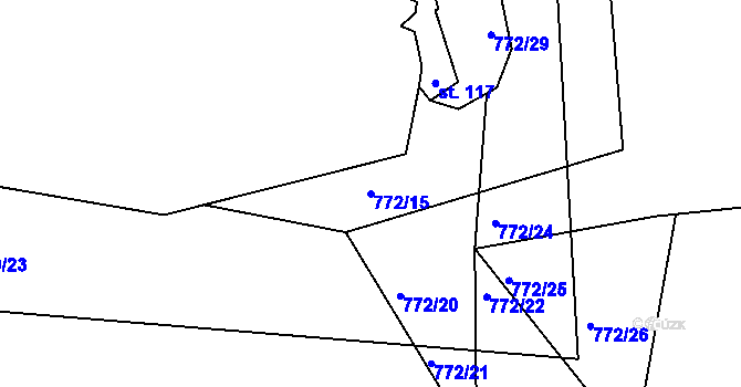 Parcela st. 772/15 v KÚ Jelmo, Katastrální mapa