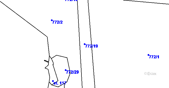 Parcela st. 772/19 v KÚ Jelmo, Katastrální mapa