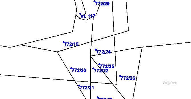 Parcela st. 772/24 v KÚ Jelmo, Katastrální mapa