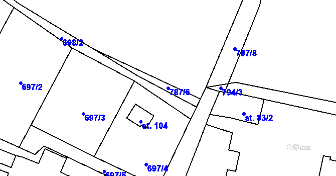 Parcela st. 787/6 v KÚ Jelmo, Katastrální mapa