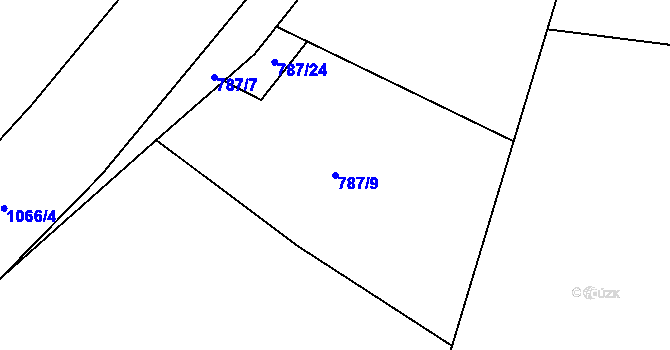 Parcela st. 787/9 v KÚ Jelmo, Katastrální mapa