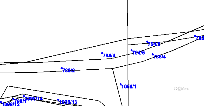 Parcela st. 794/4 v KÚ Jelmo, Katastrální mapa
