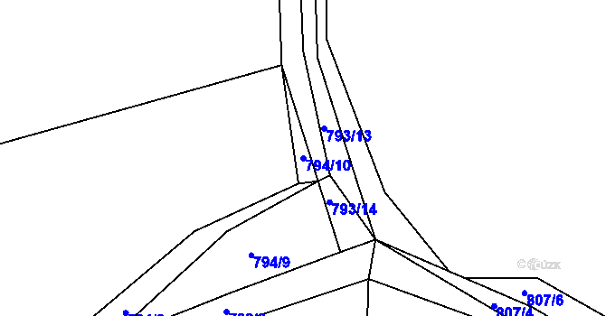 Parcela st. 794/10 v KÚ Jelmo, Katastrální mapa