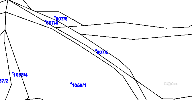 Parcela st. 807/5 v KÚ Jelmo, Katastrální mapa