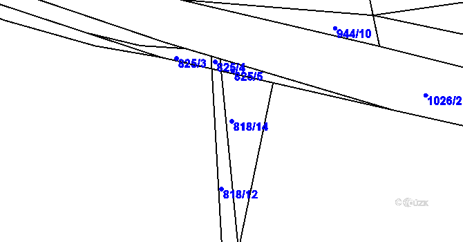 Parcela st. 818/14 v KÚ Jelmo, Katastrální mapa