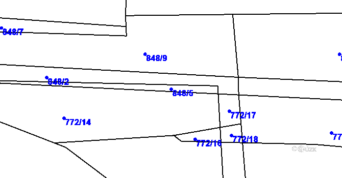 Parcela st. 848/5 v KÚ Jelmo, Katastrální mapa