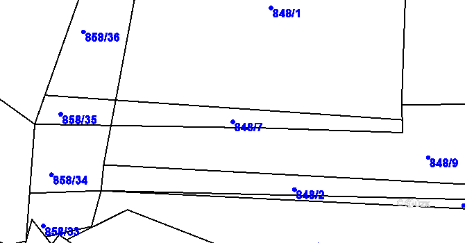 Parcela st. 848/7 v KÚ Jelmo, Katastrální mapa