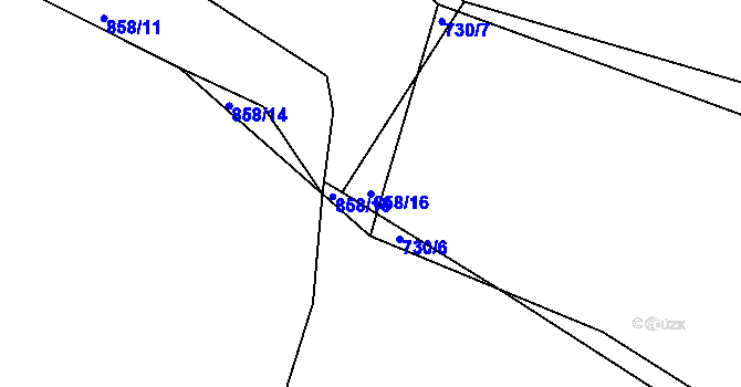 Parcela st. 858/16 v KÚ Jelmo, Katastrální mapa