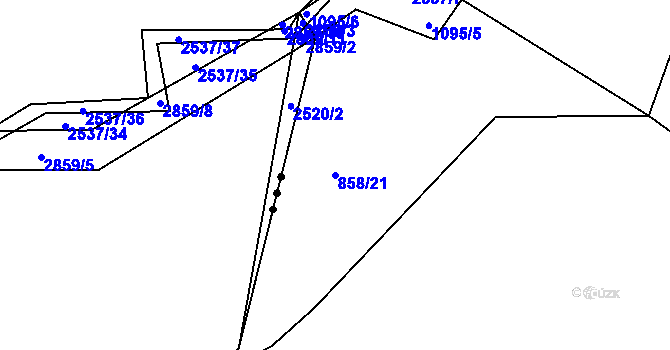Parcela st. 858/21 v KÚ Jelmo, Katastrální mapa