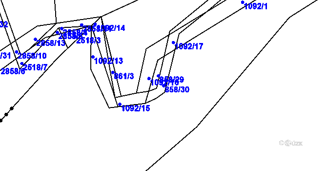 Parcela st. 858/30 v KÚ Jelmo, Katastrální mapa