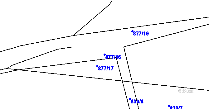 Parcela st. 877/16 v KÚ Jelmo, Katastrální mapa
