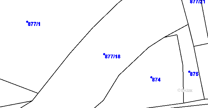 Parcela st. 877/18 v KÚ Jelmo, Katastrální mapa